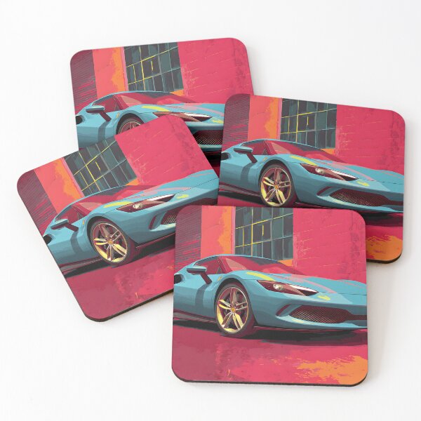 Item preview, Ferrari 296 GTB Retro Pop Art Supercar Poster designed and sold by AutoPopStudio.