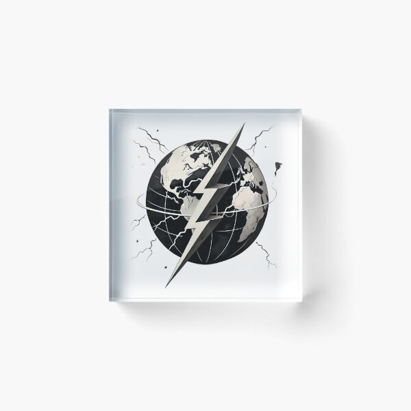 Item preview, WORLD Dynamic Illustrations Futuristic Motivational Art Black White designed and sold by ART ATTACK ZONE.