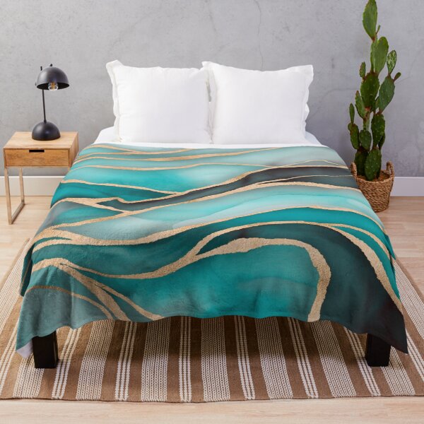 Item preview, Magnificent Marble Landscape Teal Gold designed and sold by artsandsoul.
