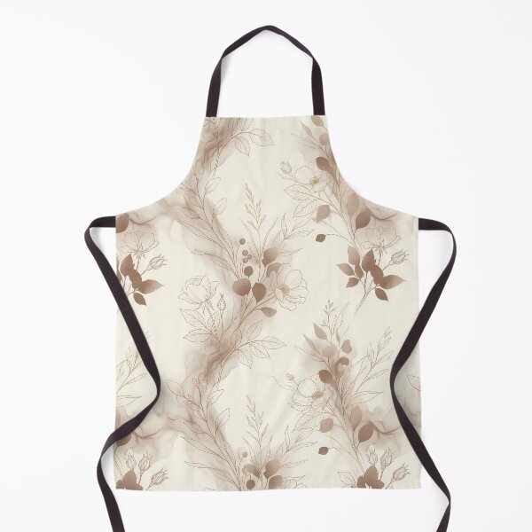 Item preview, Elegant Gold Line Art Flowers with Sepia Ink Smoke designed and sold by InkedHorizon.