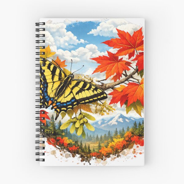 Item preview, Western Tiger Swallowtail Butterfly on Maple Tree | Pacific Northwest Nature Art designed and sold by Zee's Whimsical Wonders.