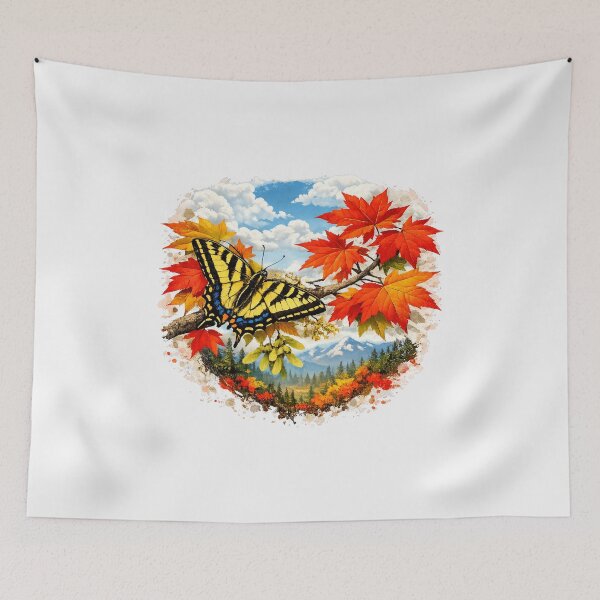 Item preview, Western Tiger Swallowtail Butterfly on Maple Tree | Pacific Northwest Nature Art designed and sold by Zee's Whimsical Wonders.