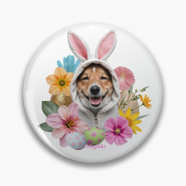 Item preview, Dog Bunny Hoodie Flowers Eggs Easter Photo Collage Design designed and sold by LisaTumi.art.