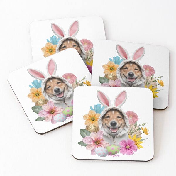 Item preview, Dog Bunny Hoodie Flowers Eggs Easter Photo Collage Design designed and sold by LisaTumi.art.