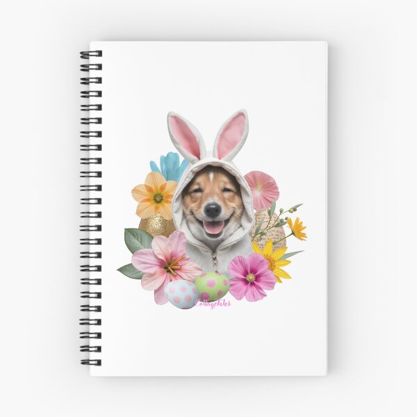 Item preview, Dog Bunny Hoodie Flowers Eggs Easter Photo Collage Design designed and sold by LisaTumi.art.