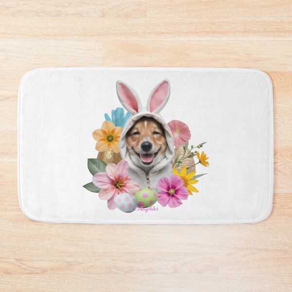 Item preview, Dog Bunny Hoodie Flowers Eggs Easter Photo Collage Design designed and sold by LisaTumi.art.