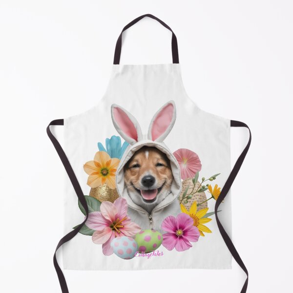 Item preview, Dog Bunny Hoodie Flowers Eggs Easter Photo Collage Design designed and sold by LisaTumi.art.