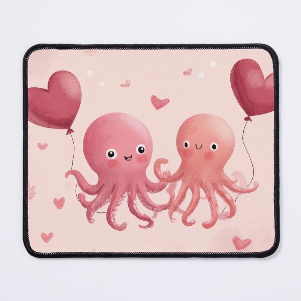 Item preview, Cute octopuses hold heart balloons designed and sold by anytka.