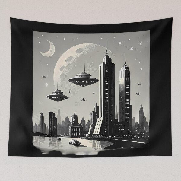 Item preview, Moon Dynamic Illustrations Futuristic Motivational Art Black White designed and sold by ART ATTACK ZONE.