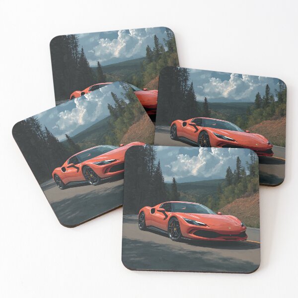Item preview, Ferrari 296 GTB Neon Pop Art Supercar Design designed and sold by AutoPopStudio.