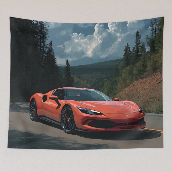 Item preview, Ferrari 296 GTB Neon Pop Art Supercar Design designed and sold by AutoPopStudio.
