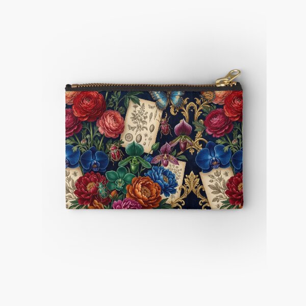 Item preview, Vintage Botanical Curiosity Cabinet with Peonies, Orchids and Jeweled Beetles designed and sold by InkedHorizon.