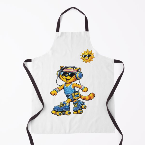 Item preview, Retro Roller Skating Cat with Walkman – 80s Cartoon Summer Vibes designed and sold by 486DesignCo.