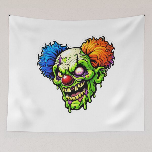 Item preview, Evil Clown Zombie Horror Vector Sticker designed and sold by MarchyStudio.