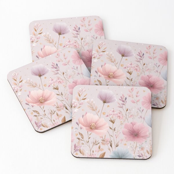 Item preview, watercolor wildflowers pattern, soft pastel floral, delicate botanical painting designed and sold by PandaKunst.