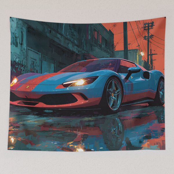 Item preview, Ferrari 296 GTB Graphic Pop Art Car Artwork designed and sold by AutoPopStudio.