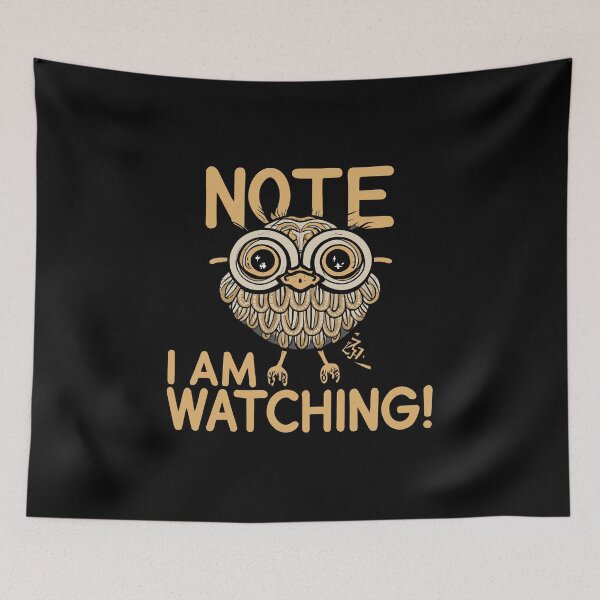 Item preview, Note I Am Watching – Funny Owl Psychologist Humor designed and sold by CyfroweMysli.