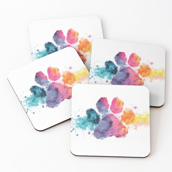 Item preview, Colorful paw print with splashes designed and sold by anytka.