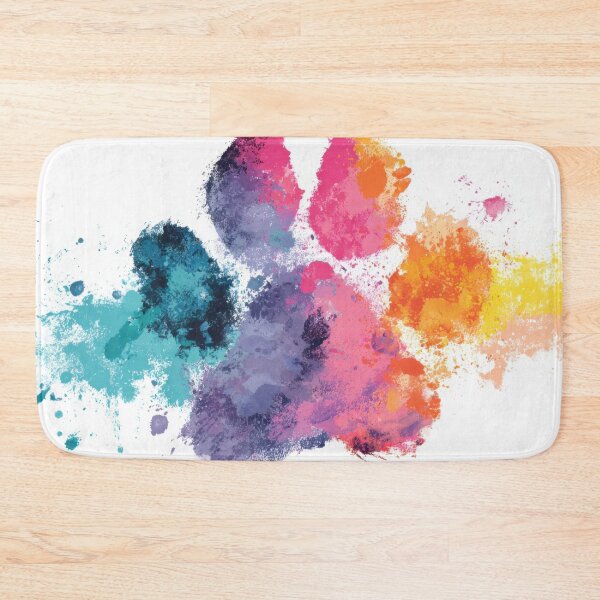 Item preview, Colorful paw print with splashes designed and sold by anytka.
