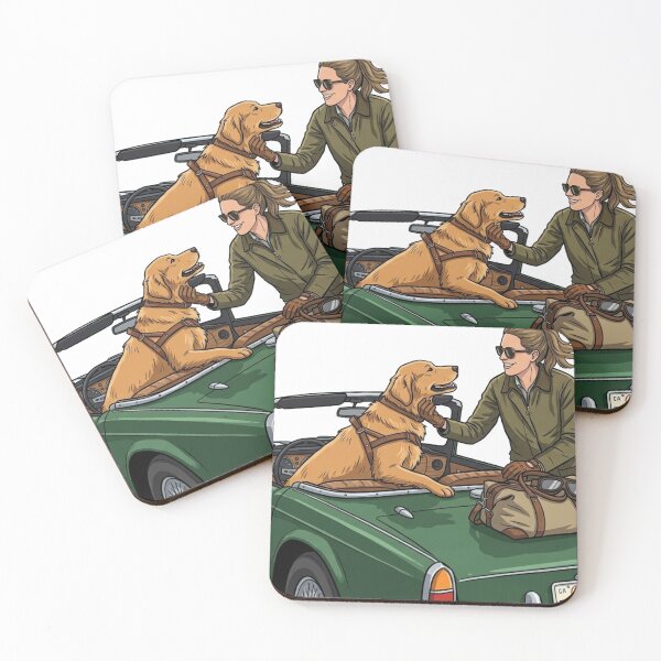 Item preview, Retro Ride with a Golden Friend designed and sold by Guryl Michal Designs.