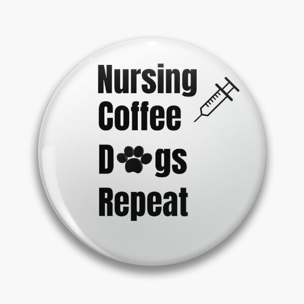 Item preview, Nursing Coffee Dogs Repeat - Modern Dark Nurse & Dog Lover Design designed and sold by SihameArtify.