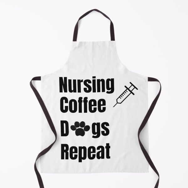 Item preview, Nursing Coffee Dogs Repeat - Modern Dark Nurse & Dog Lover Design designed and sold by SihameArtify.