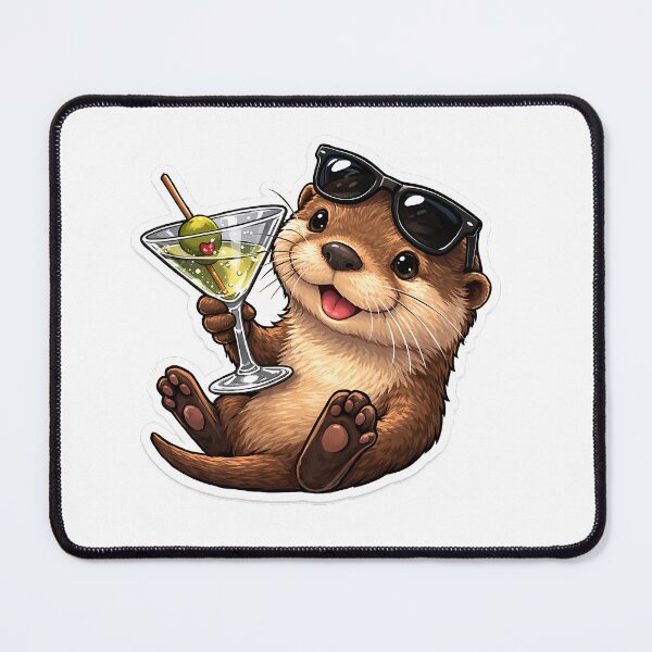Item preview, This adorable party otter sipping a martini is ready for happy hour! designed and sold by PIXEL POP DESIGNS - Beyond the Norm!.