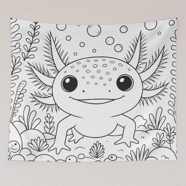 Item preview, Cute Axolotl Coloring Page Underwater Friend designed and sold by AI-Only Creations.