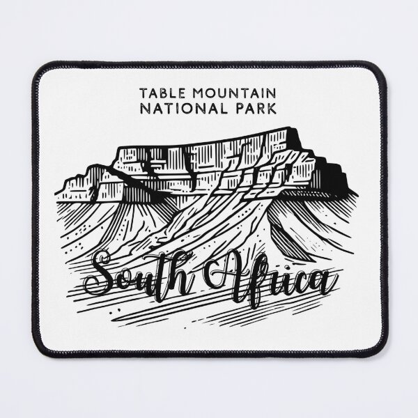 Item preview, Table Mountain National Park – South Africa Vintage Line Art Illustration designed and sold by ArcticFoxStudio.