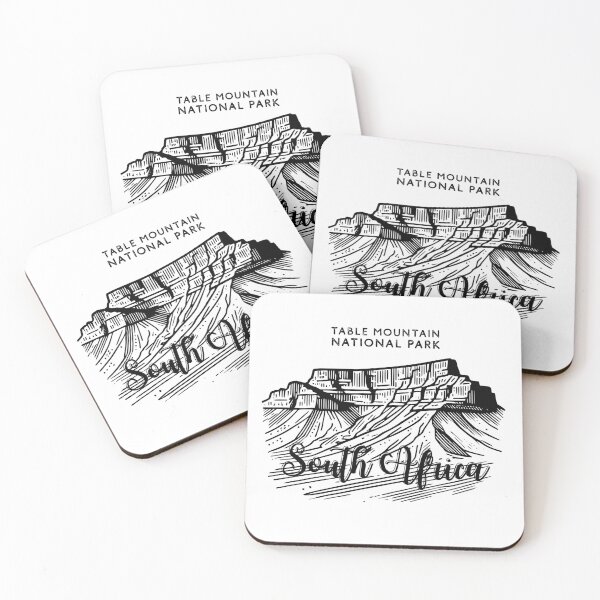Item preview, Table Mountain National Park – South Africa Vintage Line Art Illustration designed and sold by ArcticFoxStudio.