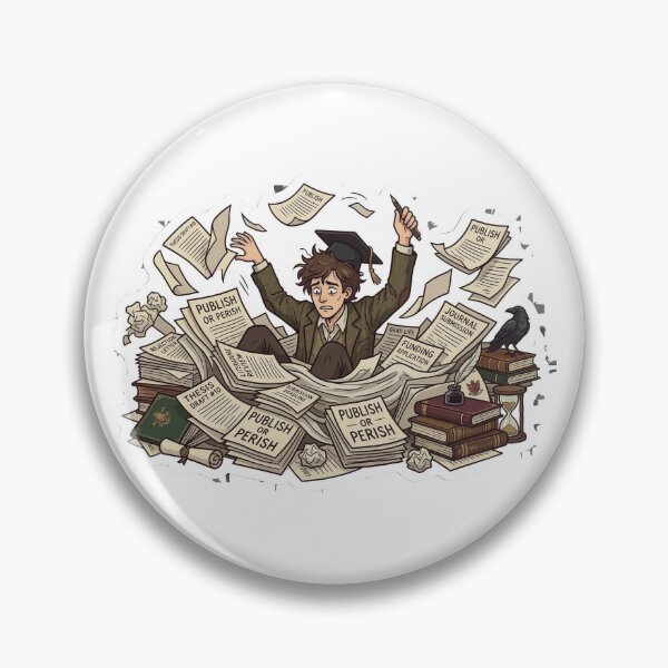 Item preview, "Publish or Perish" Stressed PhD Grad Student Sticker designed and sold by AuroraPixelDa.