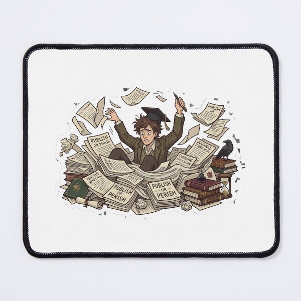 Item preview, "Publish or Perish" Stressed PhD Grad Student Sticker designed and sold by AuroraPixelDa.