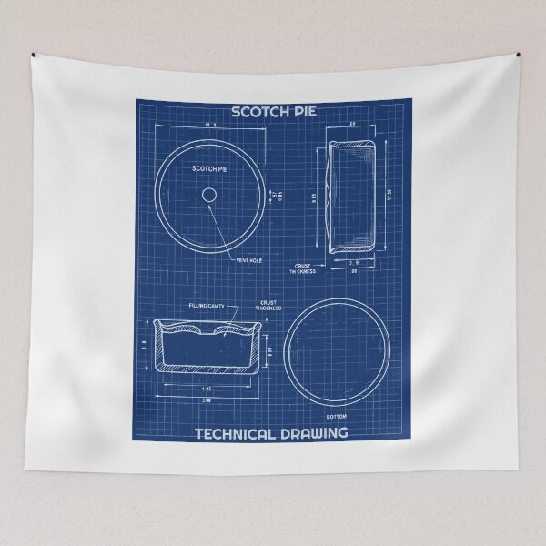 Item preview, Scotch Pie Blue Print designed and sold by Son Of The Fox.