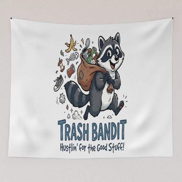 Item preview, Trash Bandit - Hustlin' for the Good Stuff! Raccoon Illustration designed and sold by Owcomm.