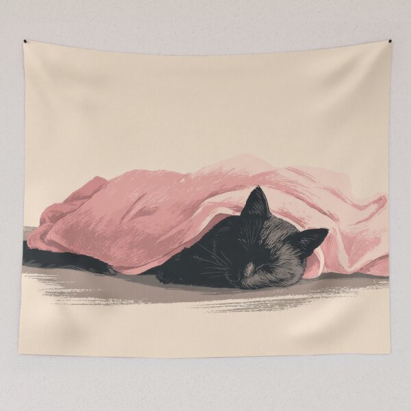 Item preview, Cat sleeping under a blanket designed and sold by anytka.
