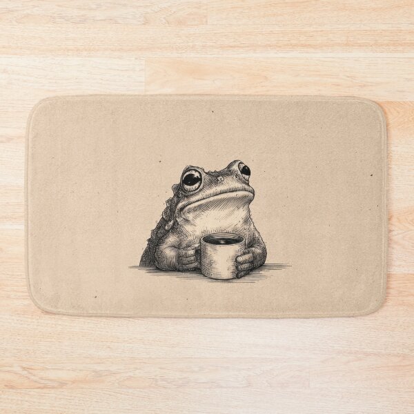 Item preview, Frog holding cup of coffee at home designed and sold by anytka.