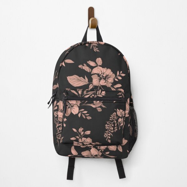 Artikelvorschau, Black Floral Pattern Vintage Beige Flowers Elegant Dark Aesthetic entworfen und verkauft von LAtelierNoir.