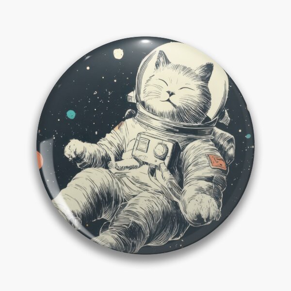 Item preview, Cat floats in space wearing suit designed and sold by anytka.