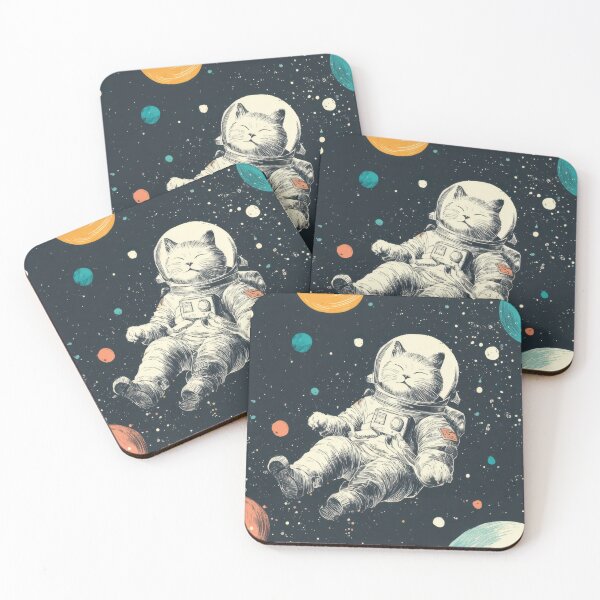 Item preview, Cat floats in space wearing suit designed and sold by anytka.
