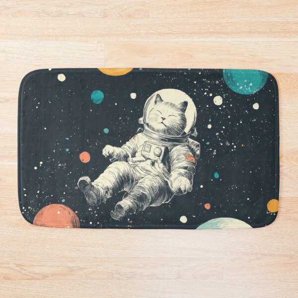 Item preview, Cat floats in space wearing suit designed and sold by anytka.