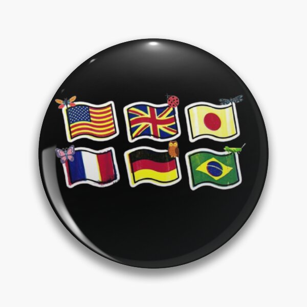 Item preview, Cute Cartoon Flag Sticker Pack – USA, UK, Japan, France, Germany & Brazil Waving Flags designed and sold by designbyuzi.
