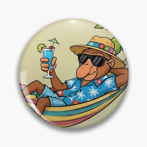 Item preview, Funny Proboscis Monkey Vacation - Tropical Nosacz on Hammock Art designed and sold by Wild-way Art.