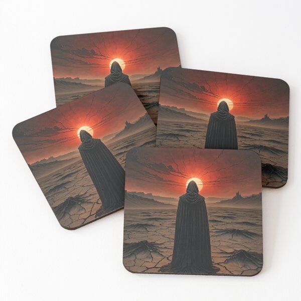 Item preview, Lone Figure in Desolate Wasteland — Dark Fantasy Poster designed and sold by ReliquiaeArt.