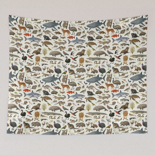Item preview, Animals of Australia Retro Wildlife Identification Chart designed and sold by kakarikihill.
