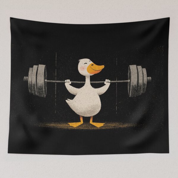 Item preview, Duck lifts weights in a gym designed and sold by anytka.