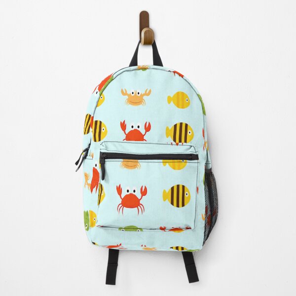Item preview, Light Blue Pattern with Cute Crabs and Fish designed and sold by Piotrek0001.