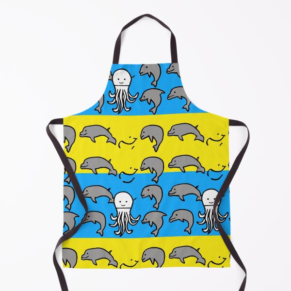 Item preview, Blue and Yellow Octopus and Dolphin Striped Pattern designed and sold by Piotrek0001.