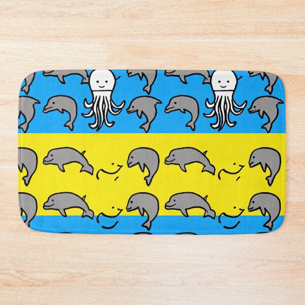 Item preview, Blue and Yellow Octopus and Dolphin Striped Pattern designed and sold by Piotrek0001.