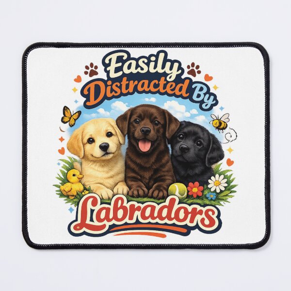 Item preview, Easily Distracted By Labradors – Cute Labrador Retriever Dog Lover Design designed and sold by 486DesignCo.