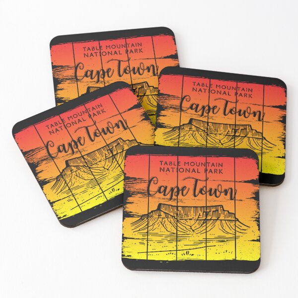 Item preview, Cape Town Table Mountain National Park Sunset Vintage Travel Illustration designed and sold by ArcticFoxStudio.